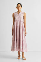 Embroidered Resort Maxi Dress in Pink