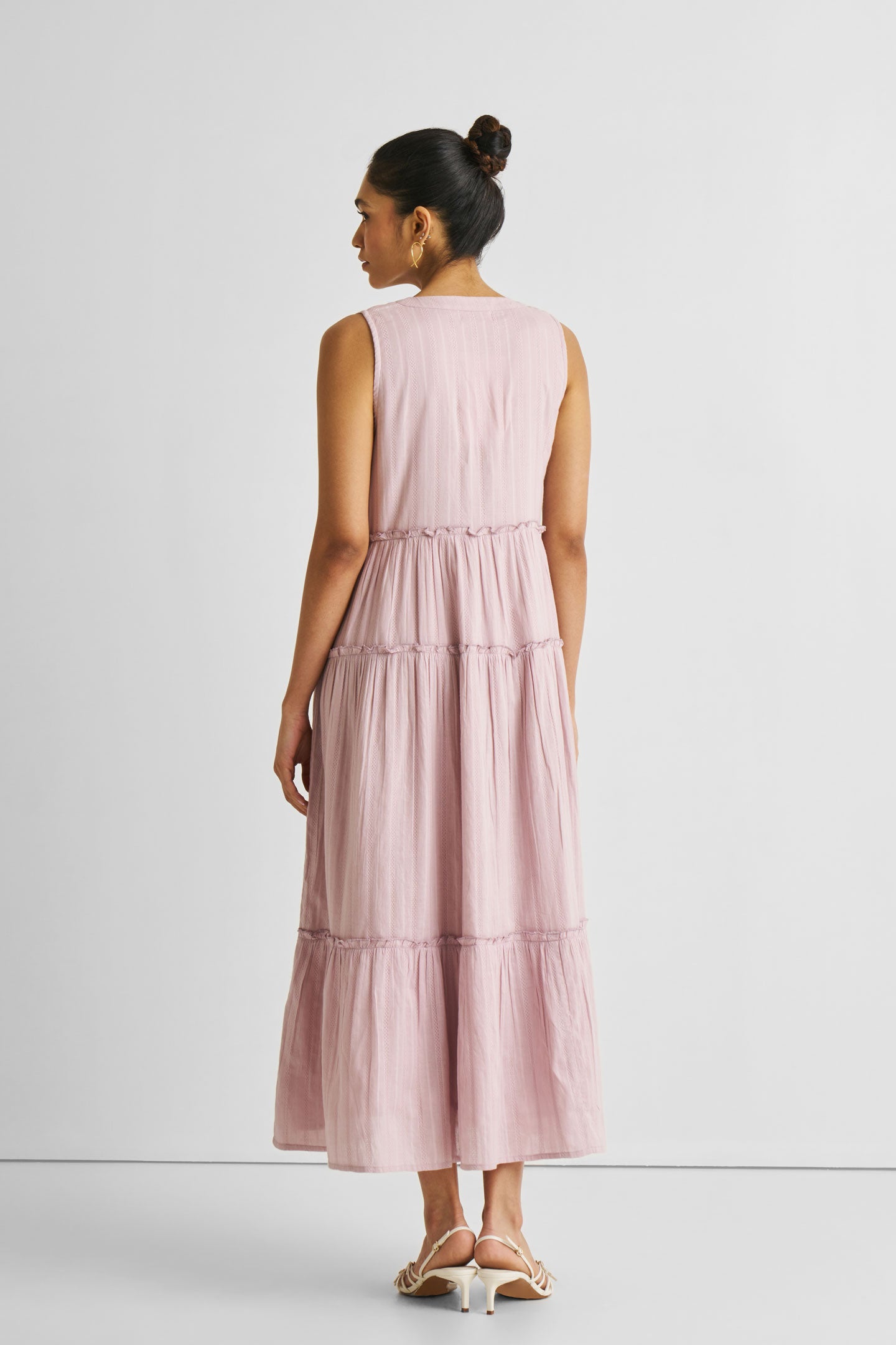 Embroidered Resort Maxi Dress in Pink