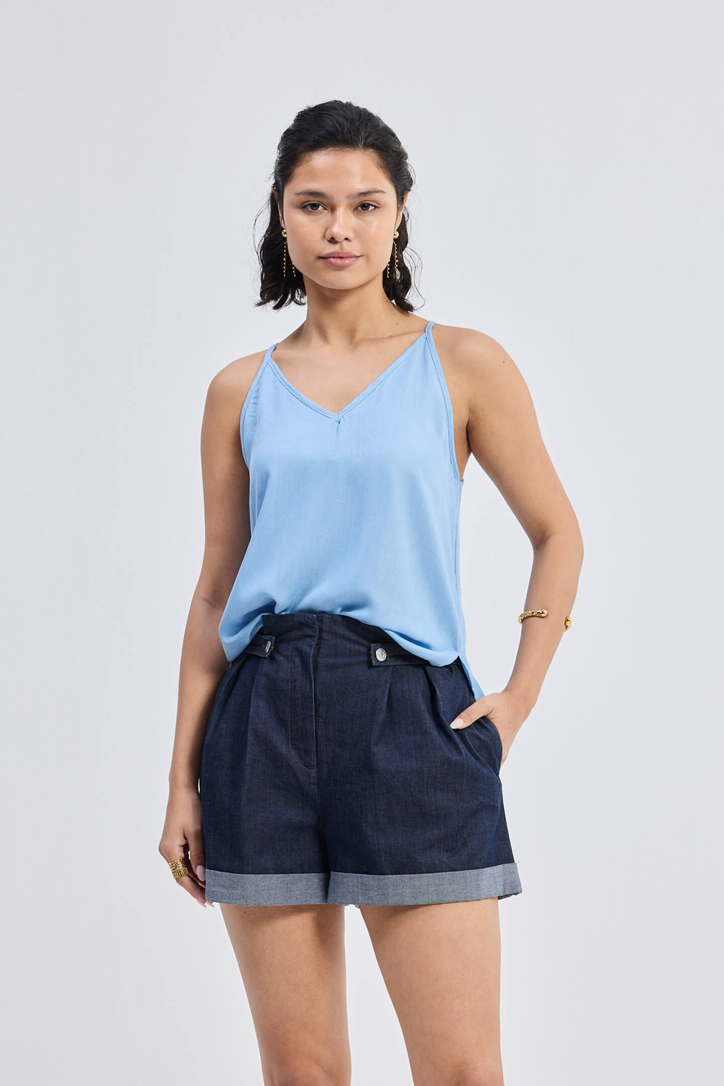 Endless Sunday Top in Denim Front