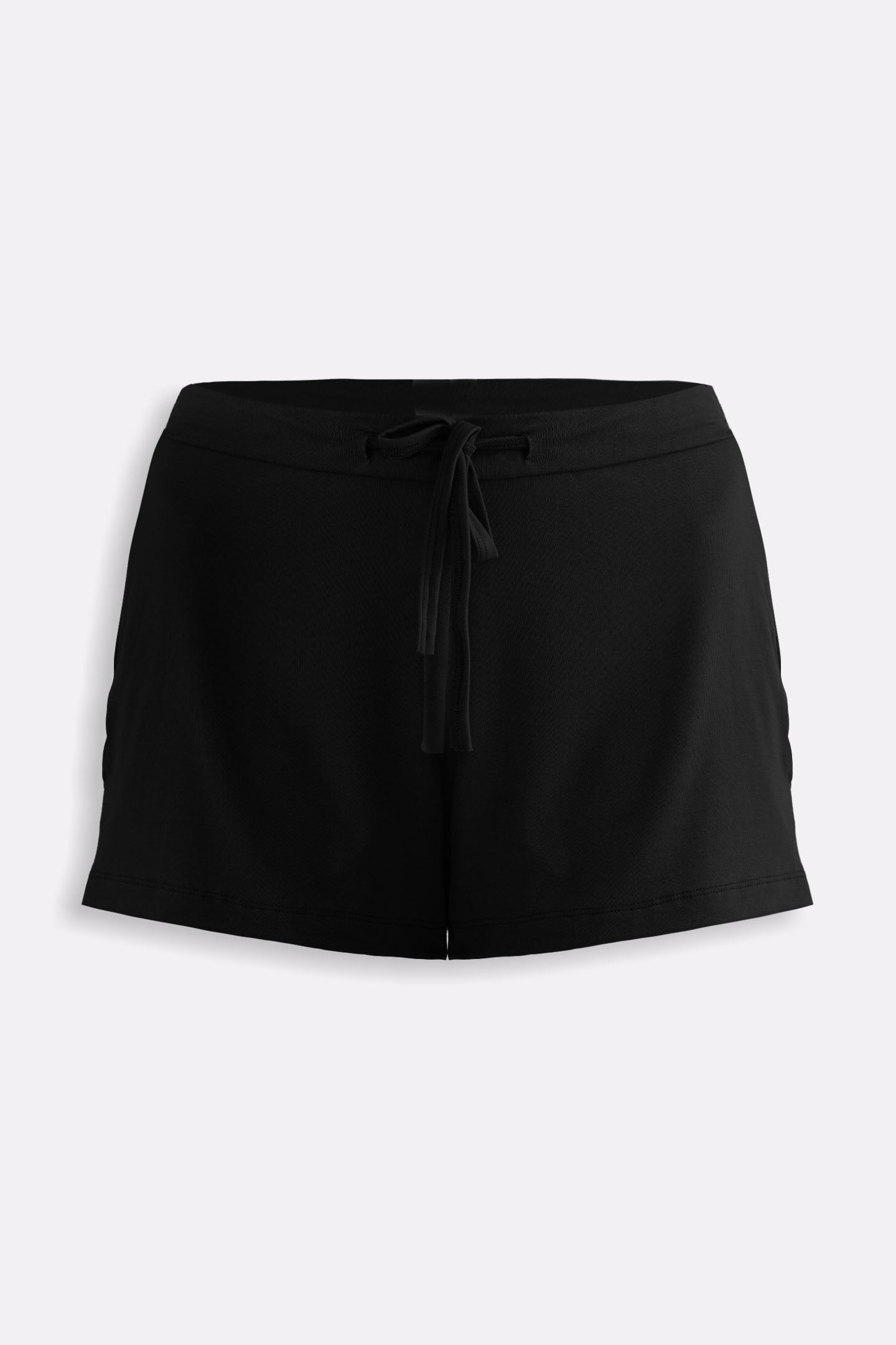 Essential Knit Shorts in Black Flat Lay
