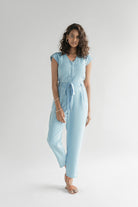 Evening Chai Jumpsuit in Blue Denim