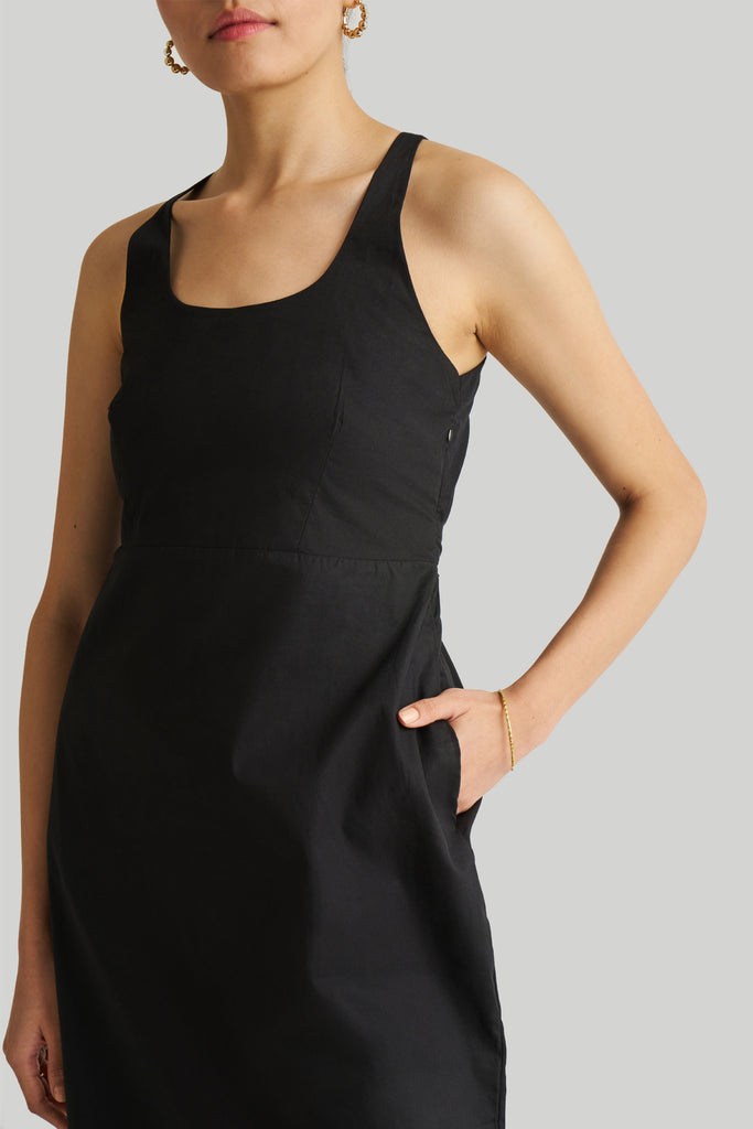 Fitted Knee Length Black Dress 04