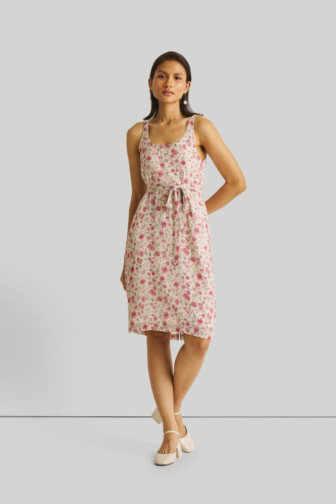 Fitted Knee Length Floral Dress 01
