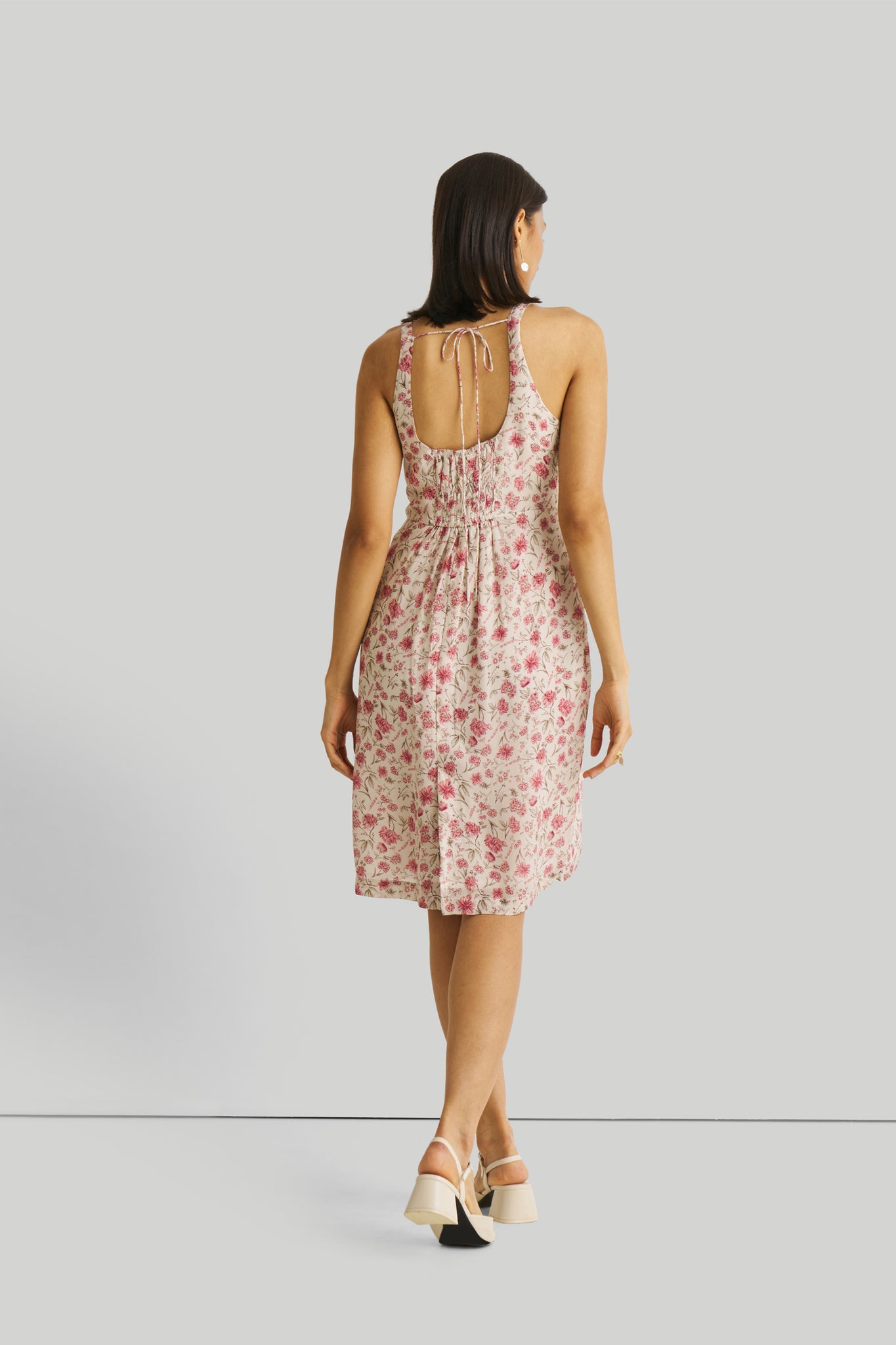 Fitted Knee Length Floral Dress 04