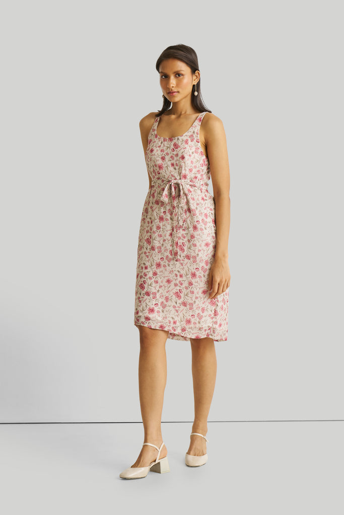 Fitted Knee Length Floral Dress 06