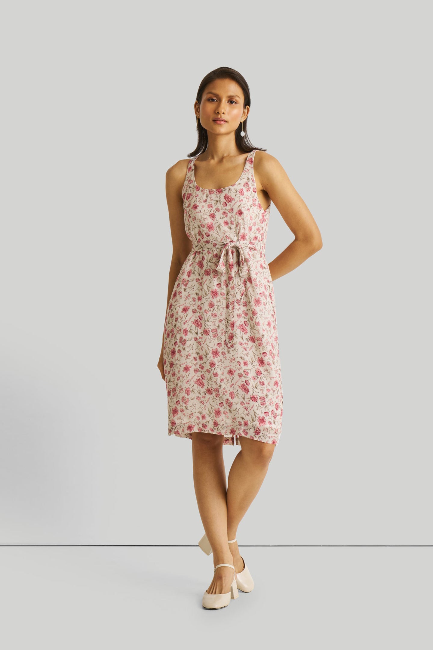 Fitted Knee Length Floral Dress