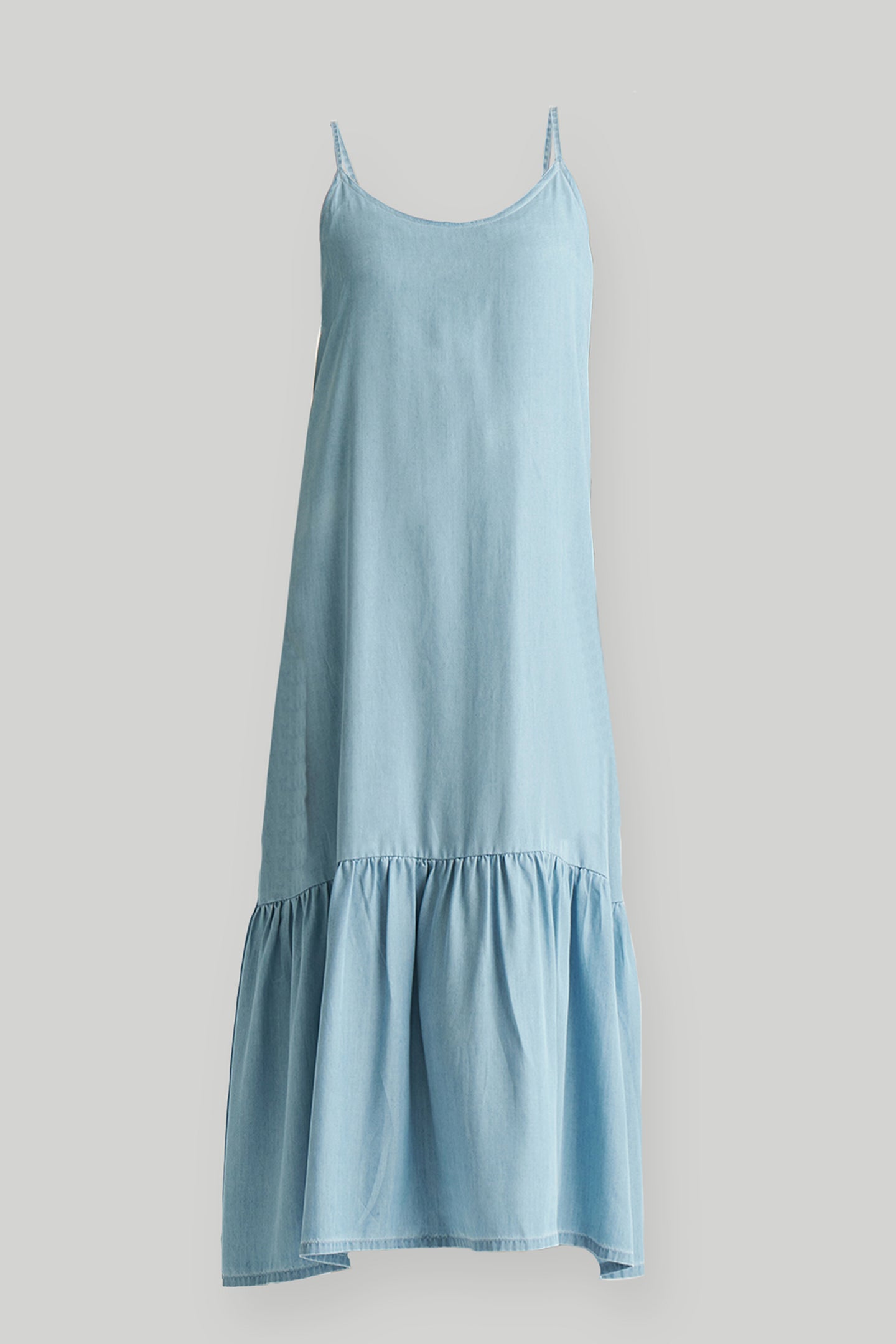 flowy denim dress TRIBAL BLUE THREAD BUTTON FRONT TENCEL Wilkins & Olander while the overall style offers versatile layering options Western Ways Denim Dress -