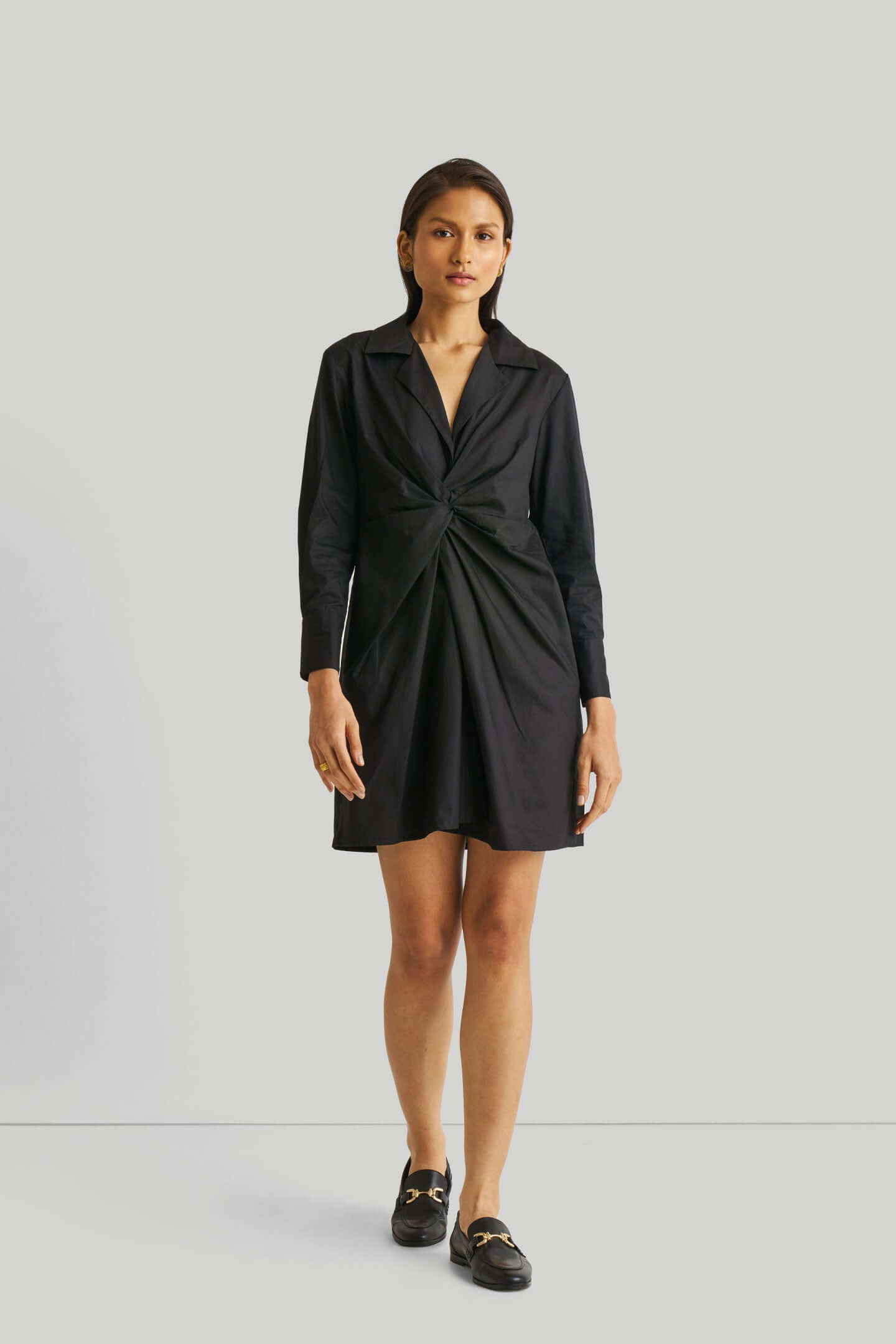 Front Twist Dress in Black Black / XL Front Twist Dress in Black Black / XL