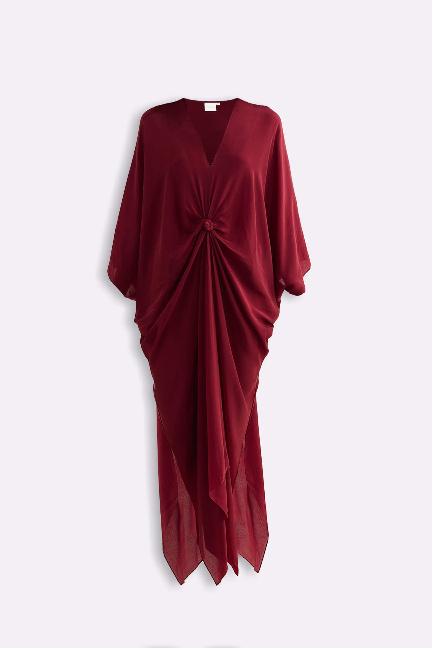 Front Twist Kaftan Dress in Burgundy