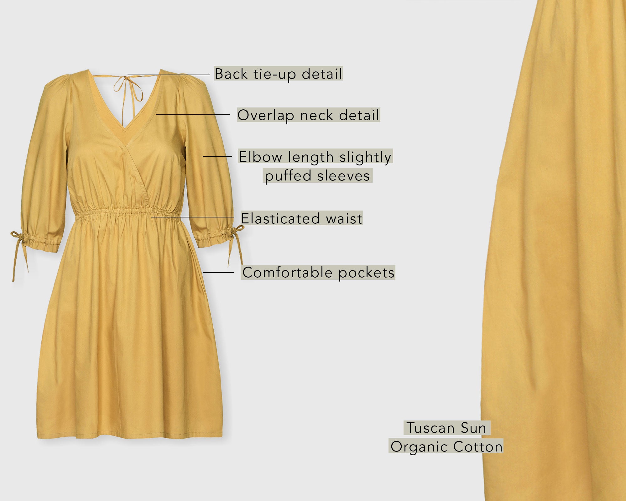 Gathered-Elbow-Sleeve-Short-Dress-in-Mustard-fabricdetails.jpg