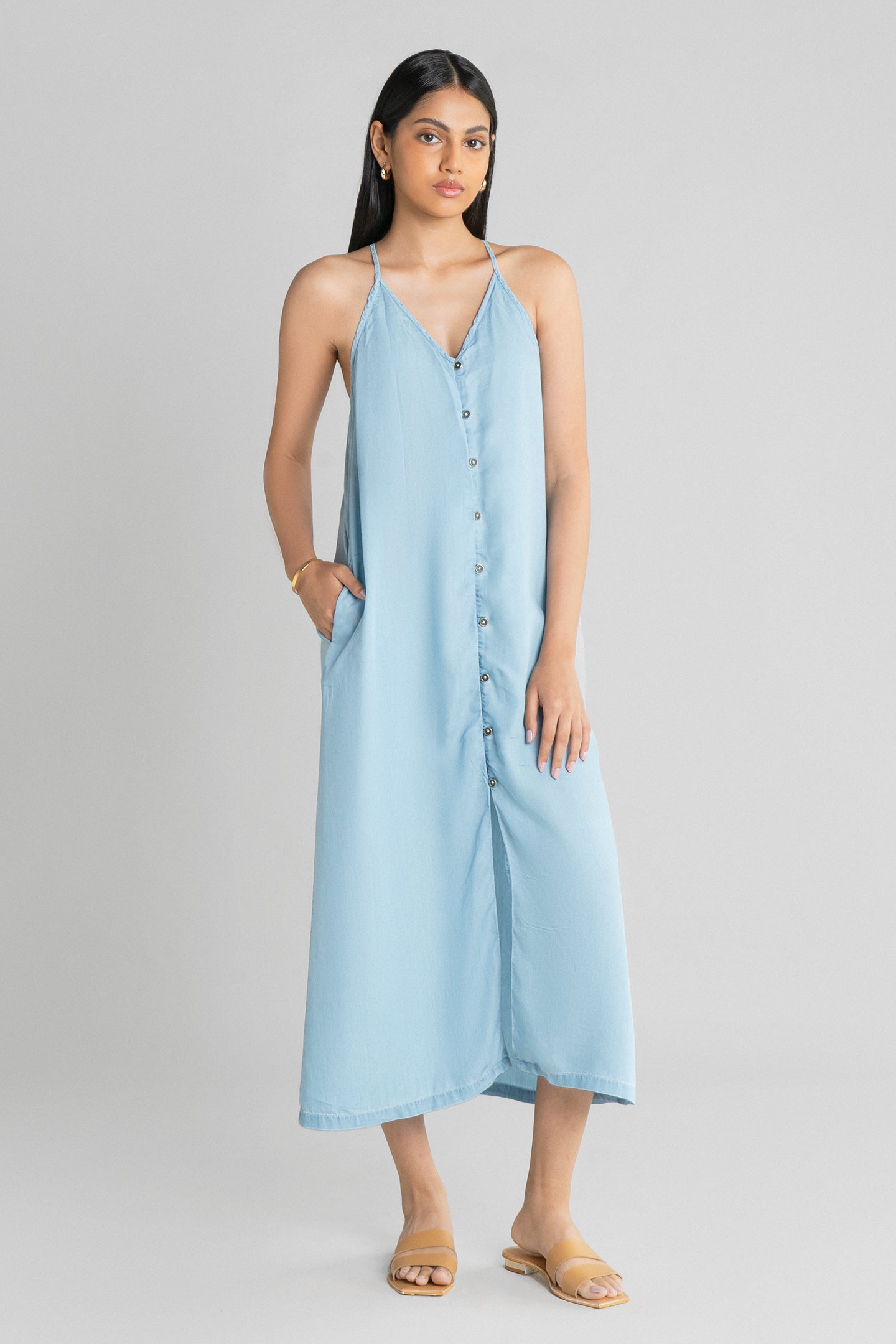 V neck Drawstring Romper in Dark Green