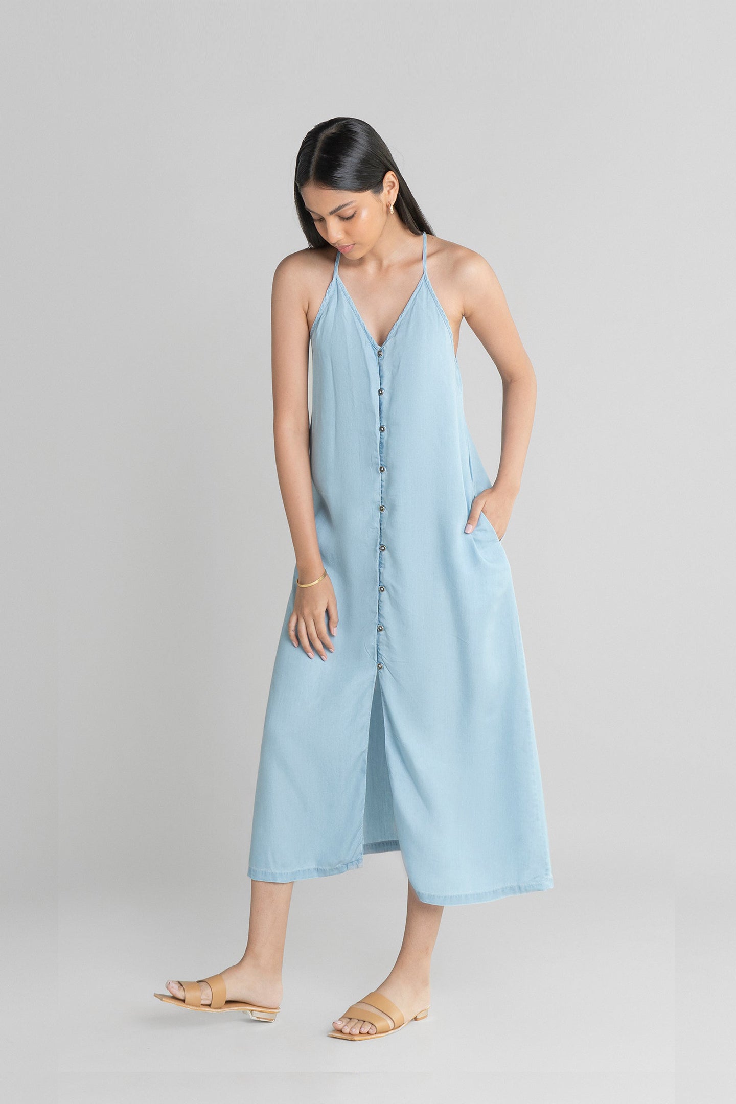 V neck Drawstring Romper in Dark Green