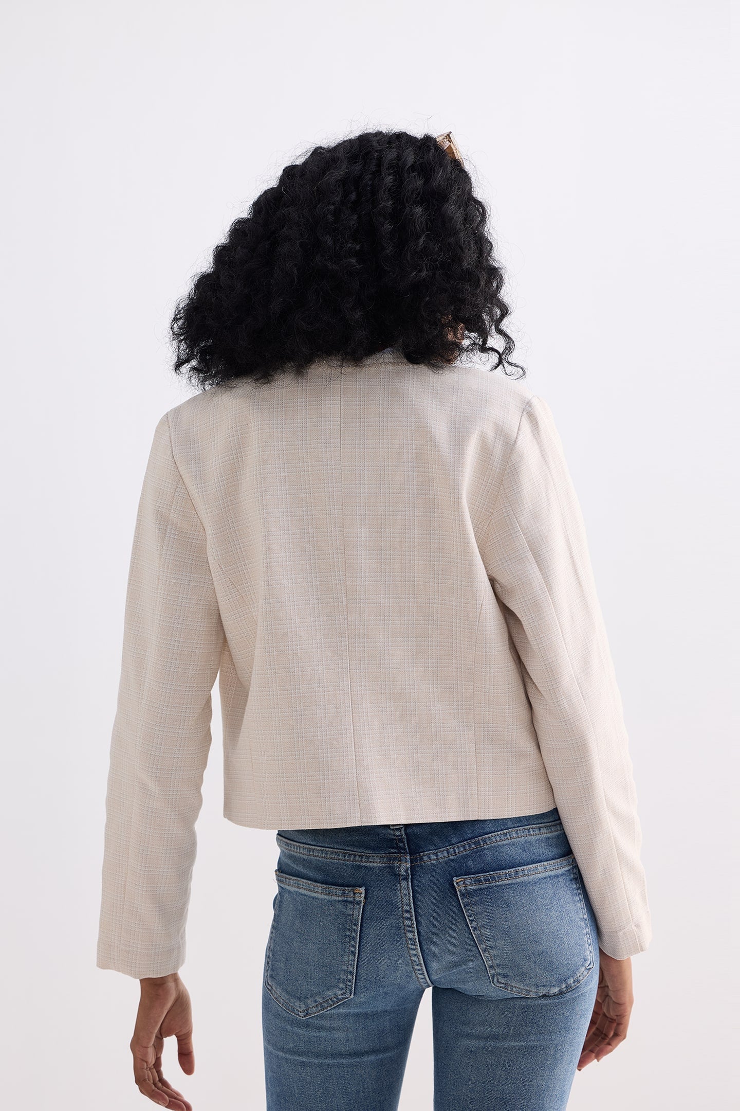 Lady Jacket in Cream Cotton Tweed