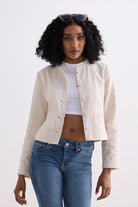 Lady Jacket in Cream Cotton Tweed