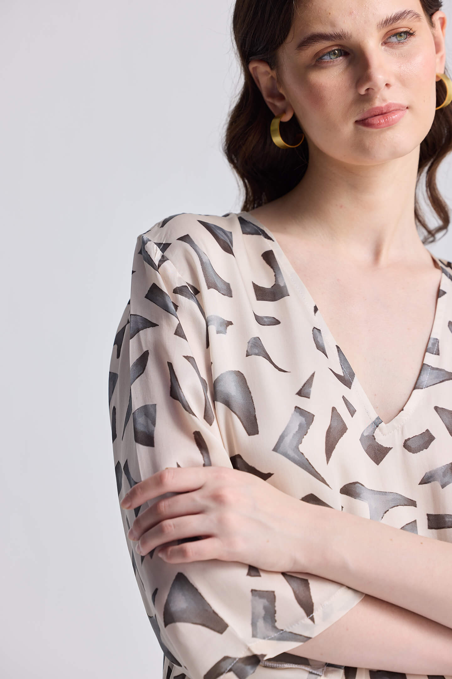 Maxi Dress with Side Slits in Mosaic Closeup