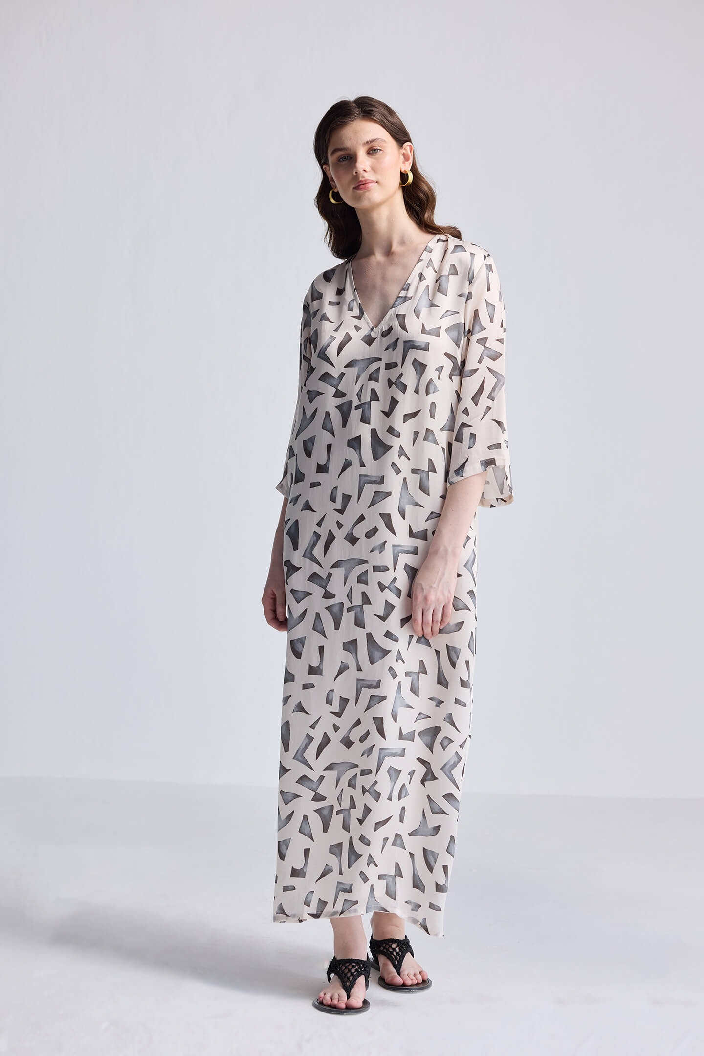 Maxi Dress with Side Slits in Mosaic Moodshot