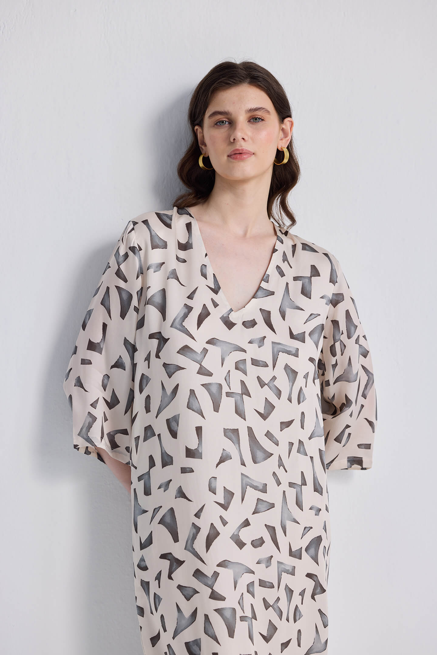 Maxi Dress with Side Slits in Mosaic Closeup