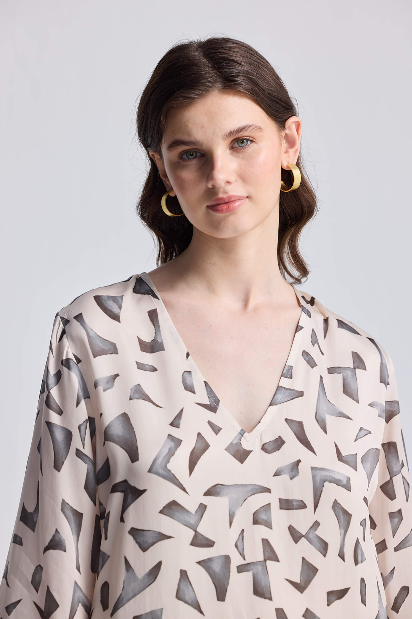 Maxi Dress with Side Slits in Mosaic closeup