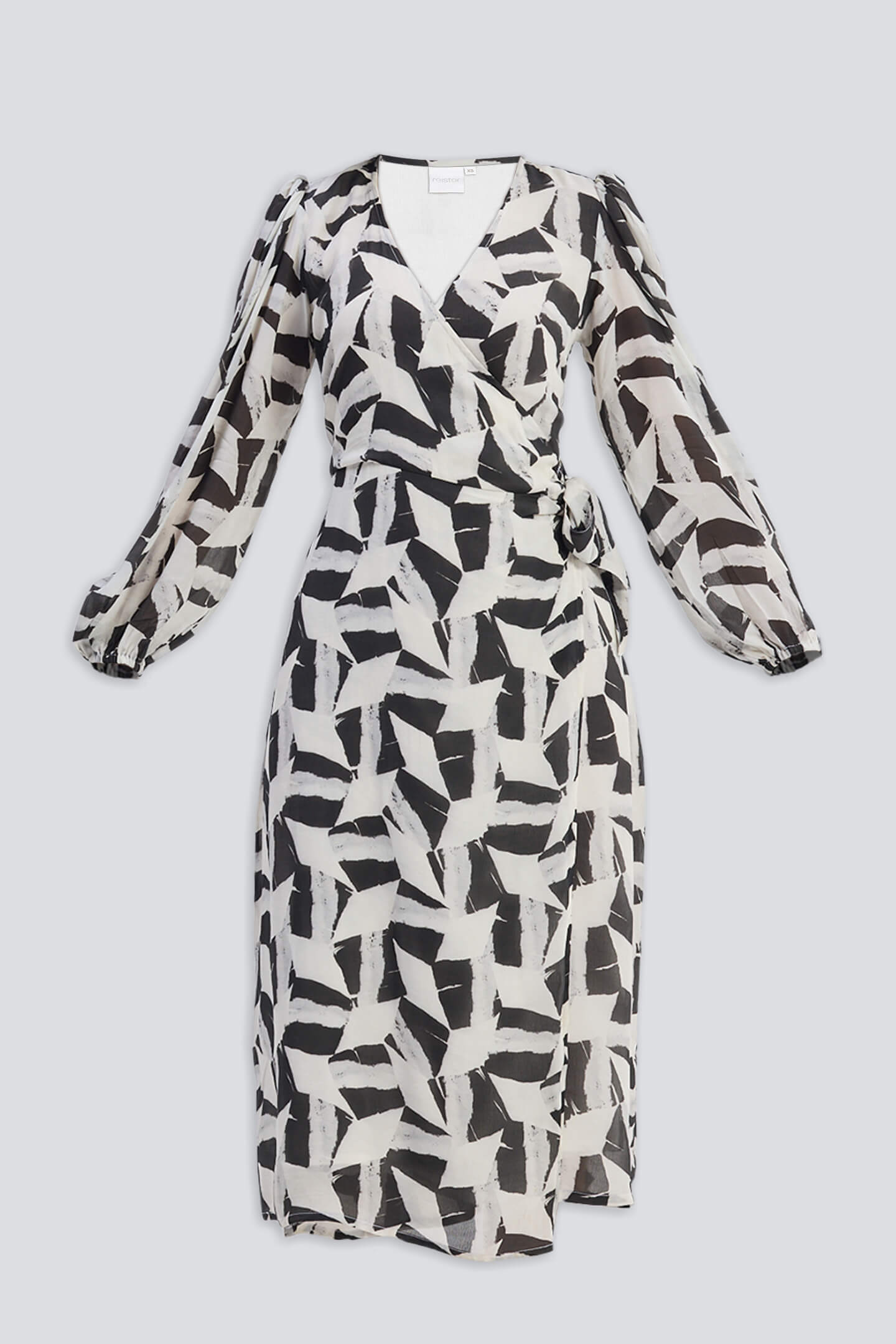 Midi Wrap Dress in Abstract Mosaic Flat Lay