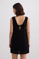 Midnight Muse V-neck Short Dress in Black