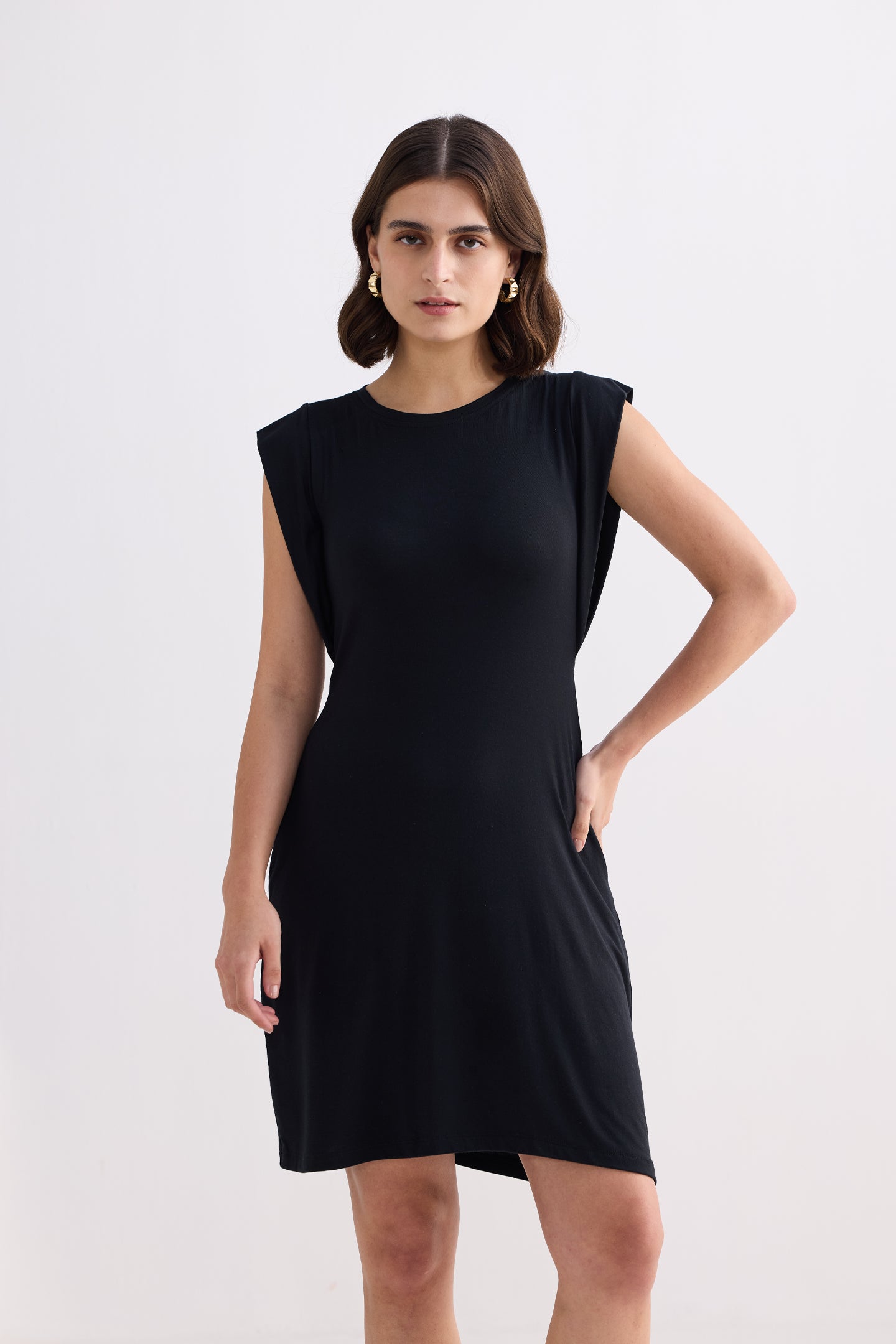 Muscle Tee Short Dress in Black Moodshot