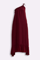 One-shoulder Midi dress in Burgundy