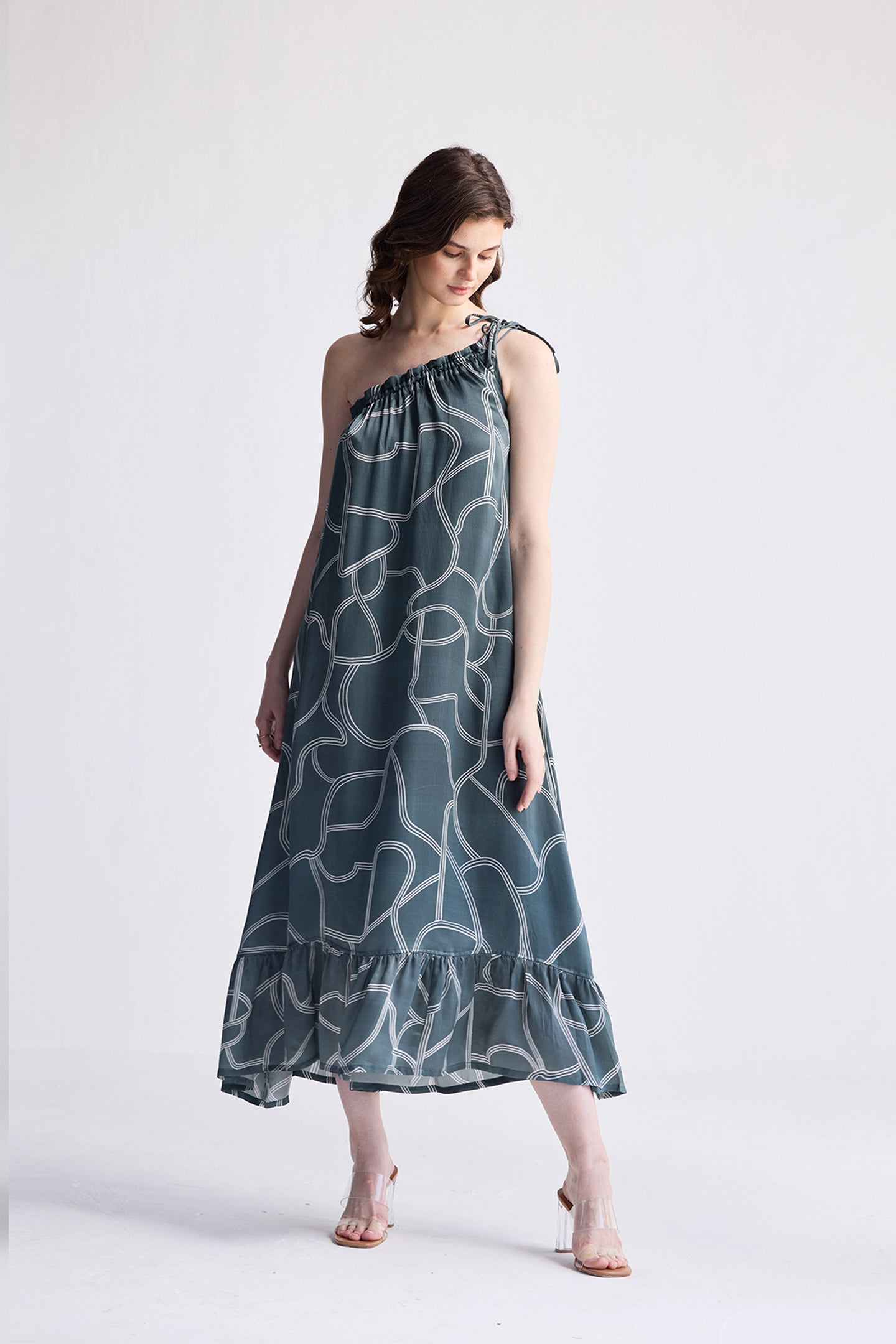 One Shoulder Striped Maxi Dress Twirls and twists / S One Shoulder Striped Maxi Dress Twirls and twists / S