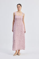 Perfect Floral Maxi with Tapered Straps in Pink