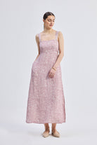 Perfect Floral Maxi with Tapered Straps in Pink