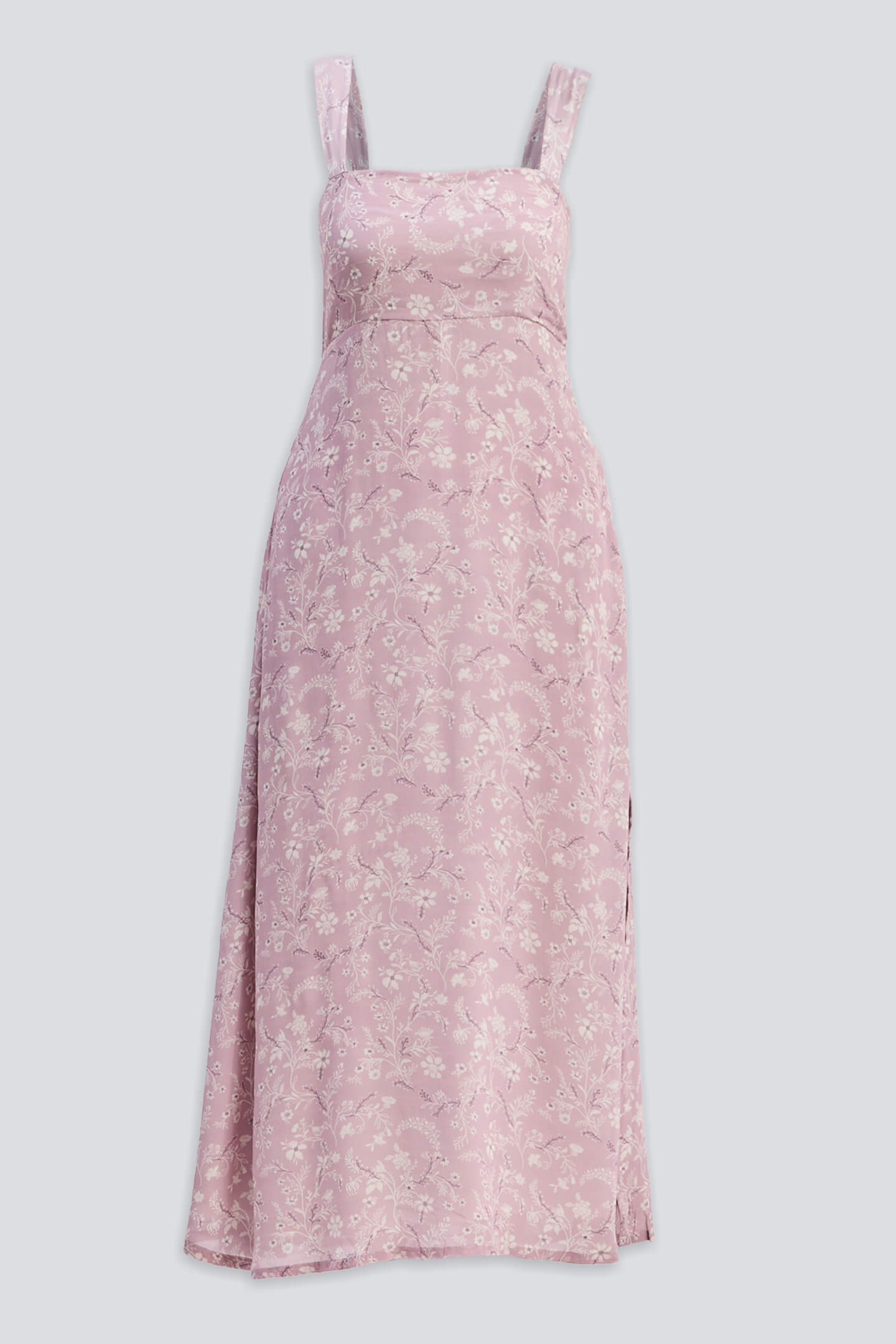Perfect Floral Maxi with Tapered Straps in Pink Flat Lay