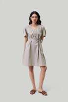 Pleated-Tent-Dress-in-Ecru-1