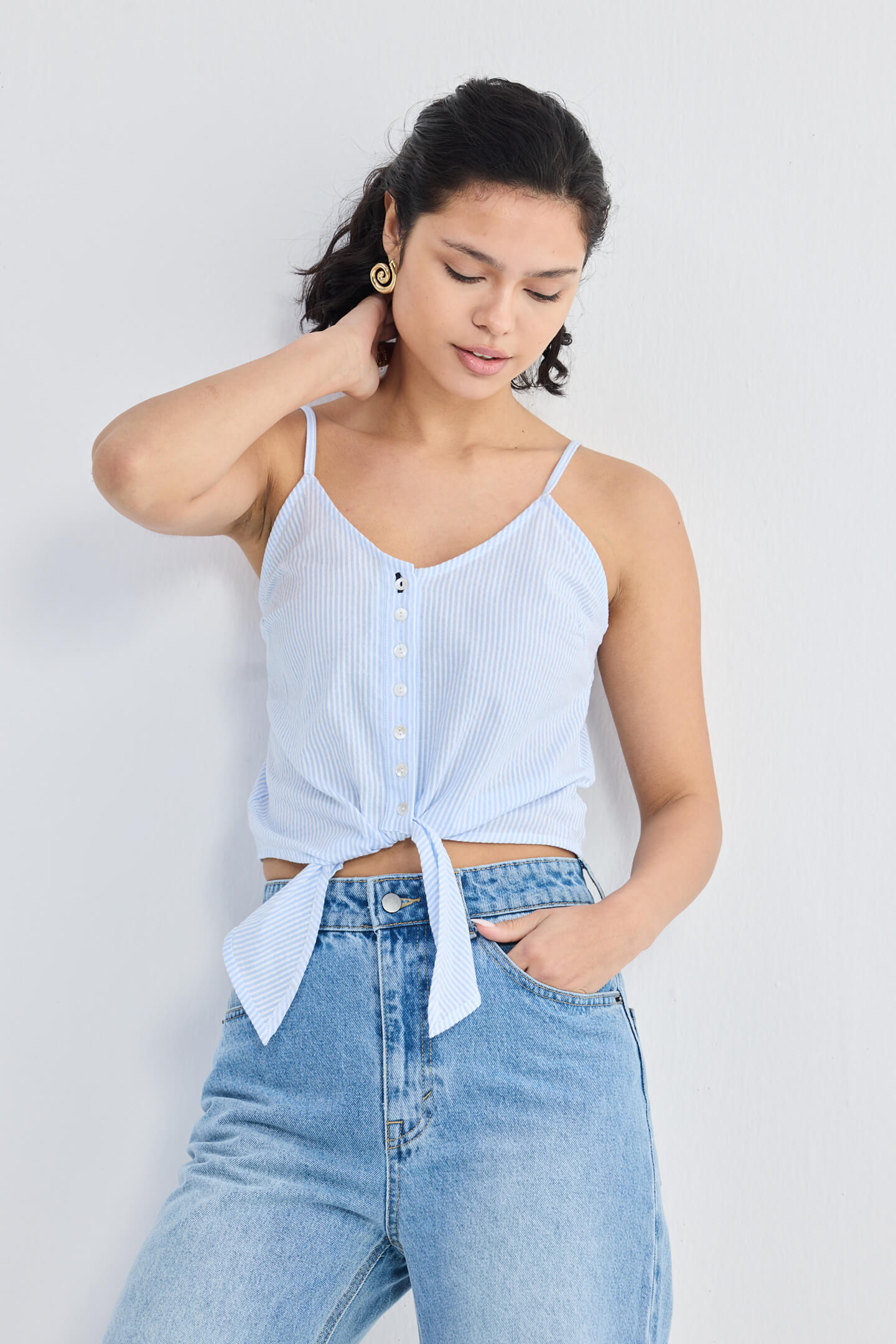 Pool Day Tan Lines in Classic Stripes Moodshot