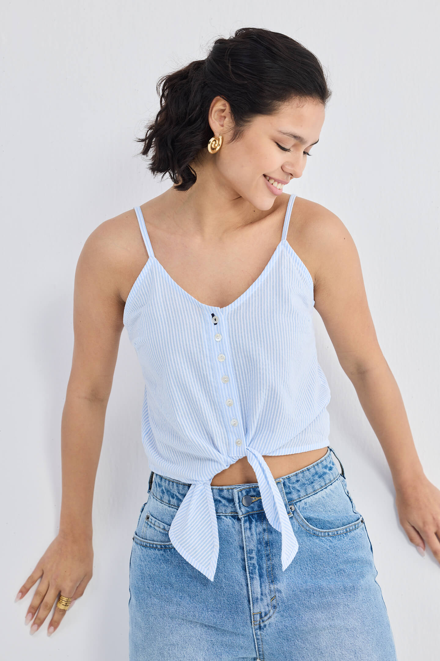 Pool Day Tan Lines in Classic Stripes Moodshot