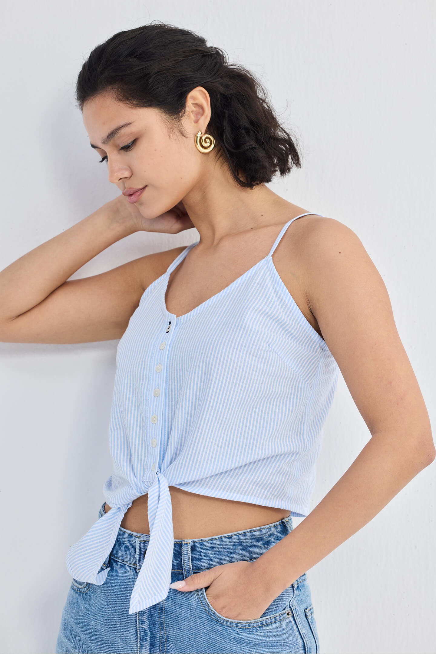 Pool Day Tan Lines in Classic Stripes Side