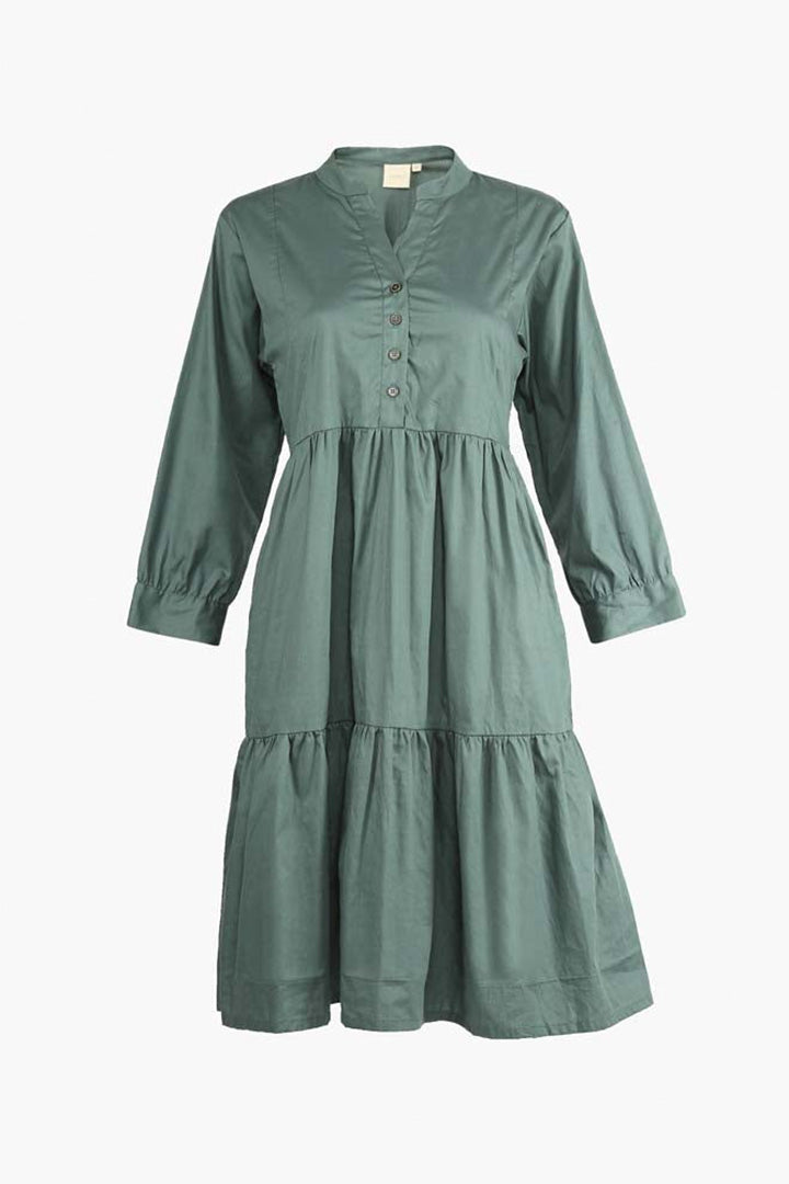 Ruched Green Midi Dress 5