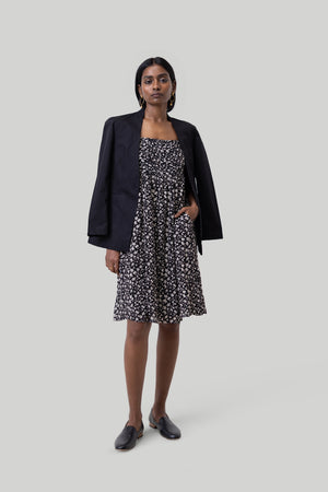 Ruched Strappy Mini Black Dress 06