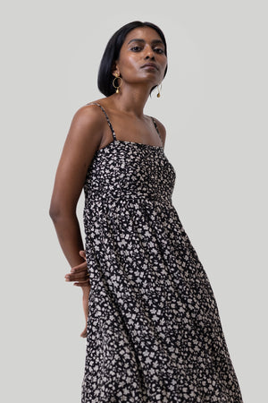 Ruched Strappy Mini Black Dress 09