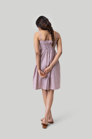 Ruched Strappy Pink Mini Dress 02