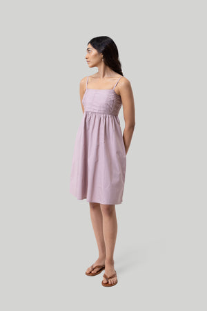 Ruched Strappy Pink Mini Dress 05