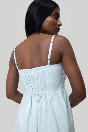 Ruched Strappy Mint Mini Dress 03