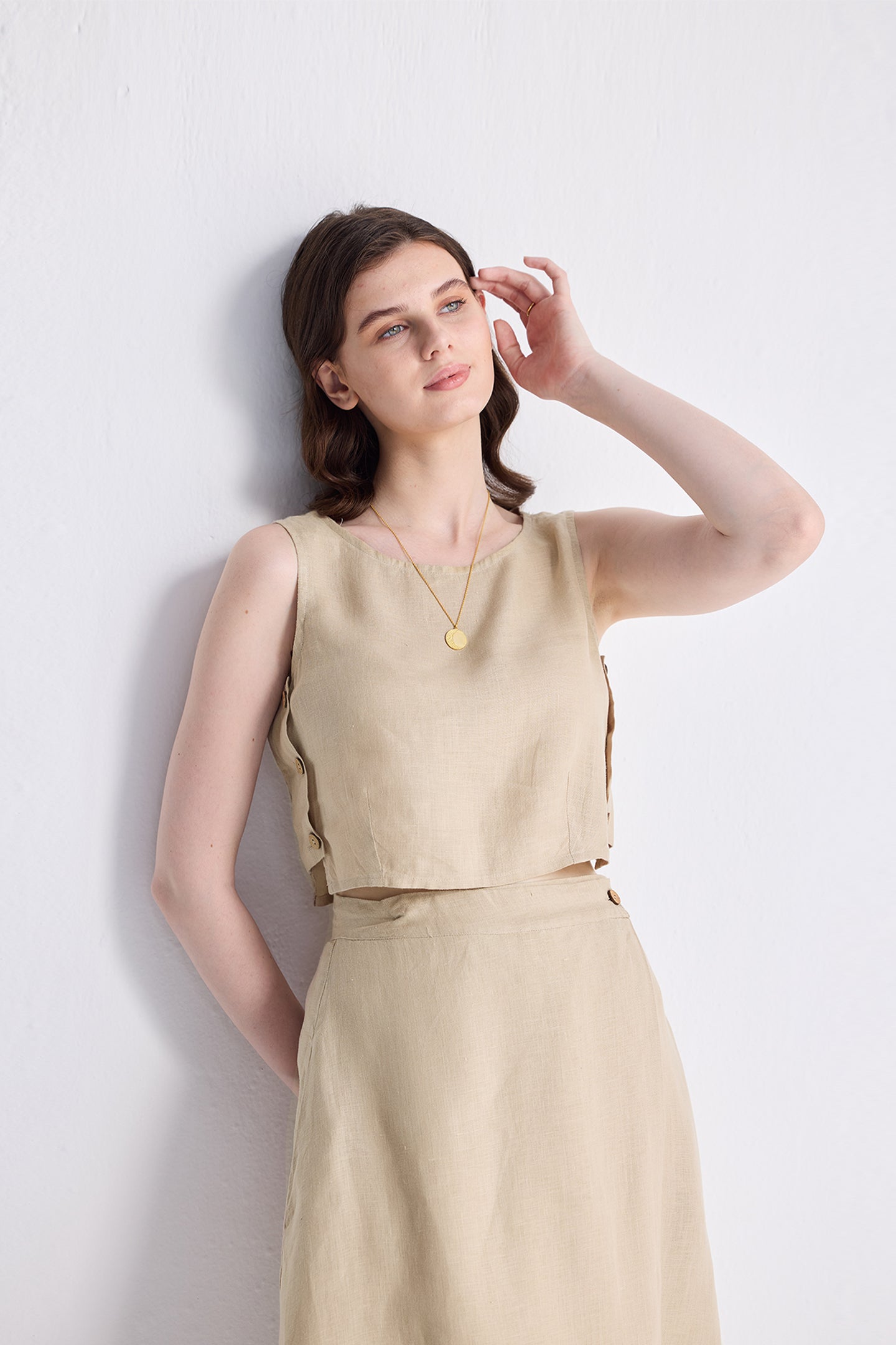 Boxy Crop Top in Neutral Beige – Reistor
