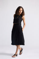 Overlap Midi Skirt in BlackColor: Black