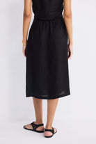 Overlap Midi Skirt in BlackColor: Black