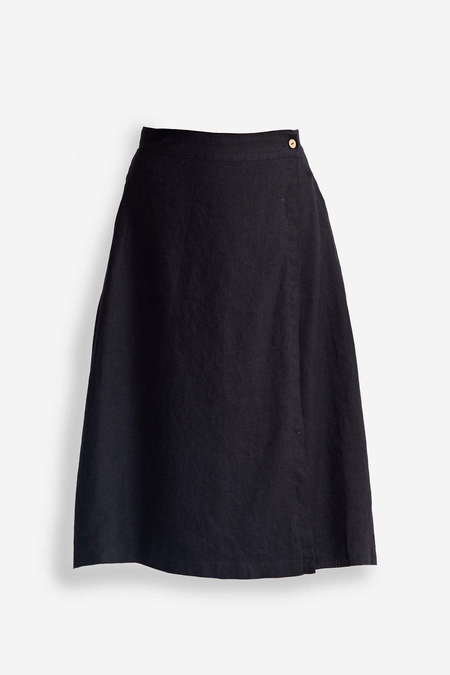 Overlap Midi Skirt in BlackColor: Black