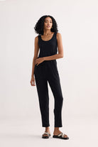 Relaxed Drawstring Jumpsuit in Black