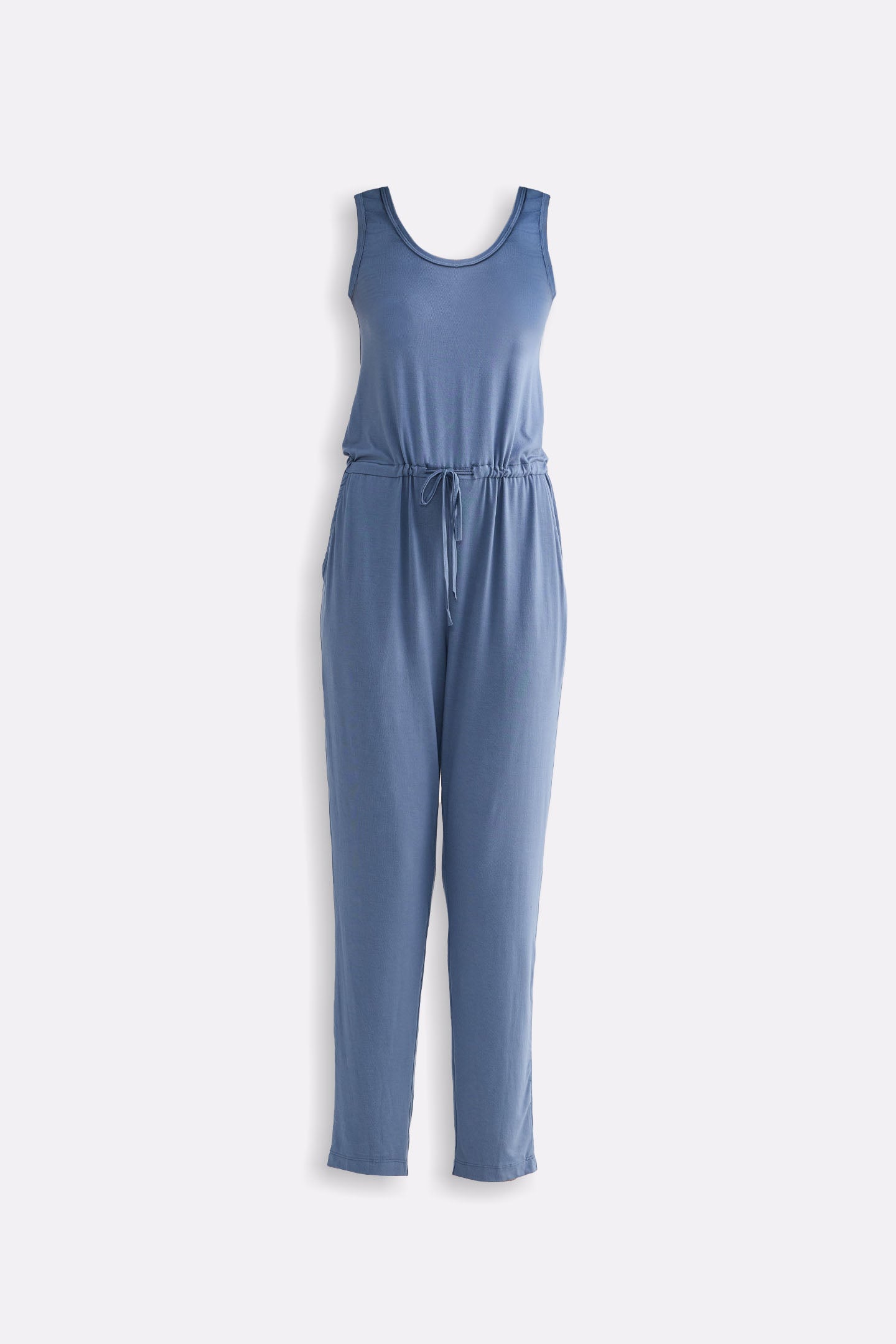 Relaxed Drawstring Jumpsuit in Blue