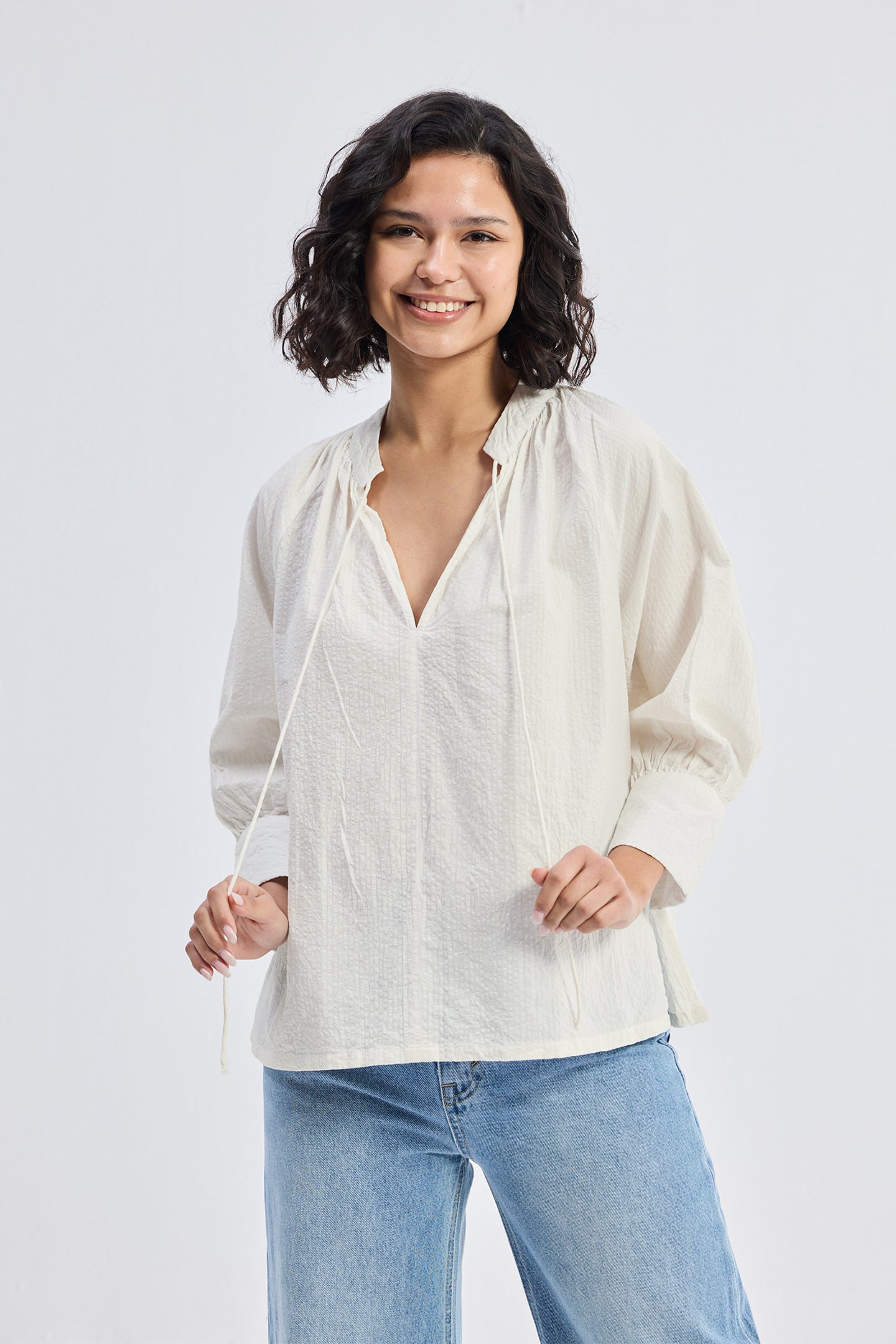 トップス theredthread TR33818 S tie shirt cropped THEREDTHREAD / ザレッドスレッド】S tie shirt cropped