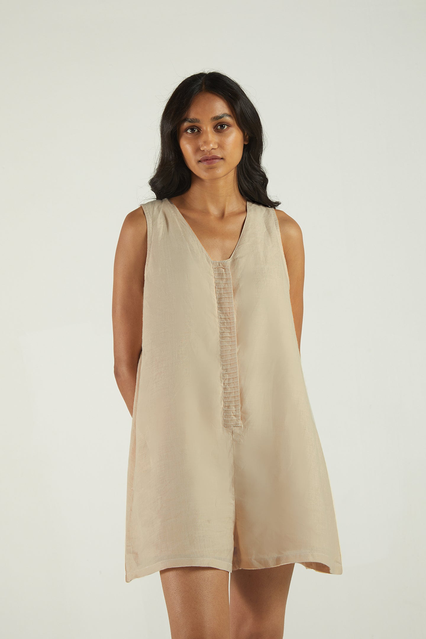 beige romper dress Love n Joy Romper