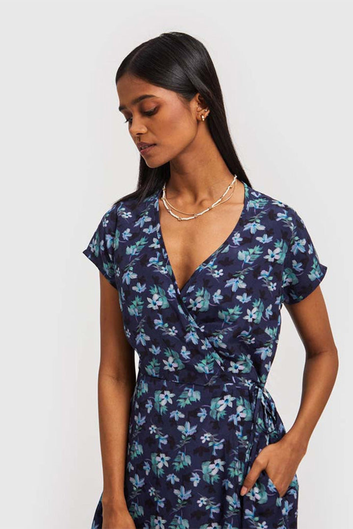 Short Wrap Dress Midnight Florals