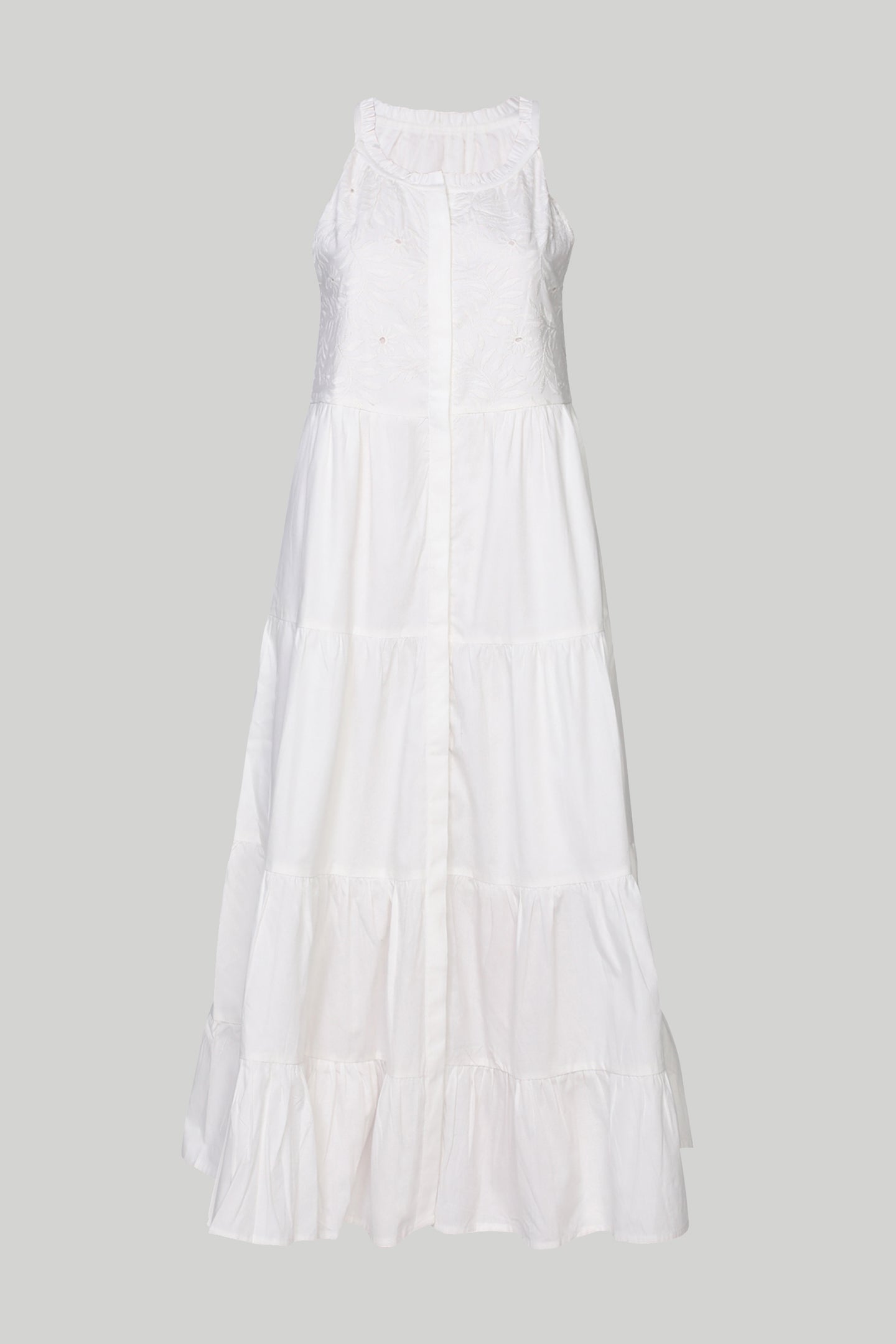 Sleeveless embroidered tiered maxi dress Reistor Sleeveless embroidered tiered maxi dress Reistor